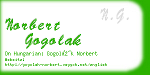 norbert gogolak business card